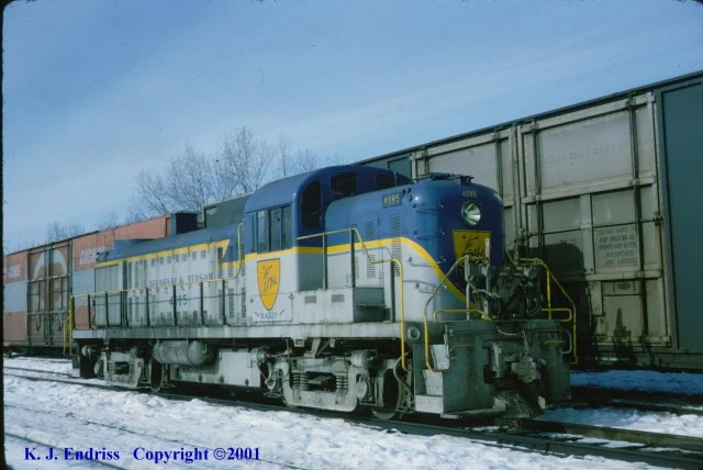 D&H 4085 In Lightning Stripe at Mechanicville in March, 1977. Kevin J. Endriss photo.