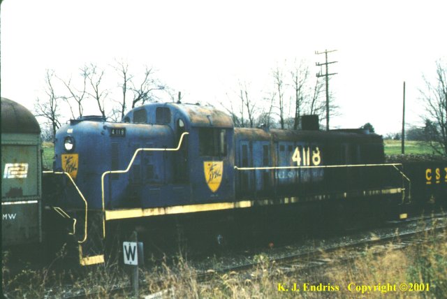 D&H 4118 In blue dip at Montchanin, Delaware in April, 1990. Kevin J. Endriss photo
