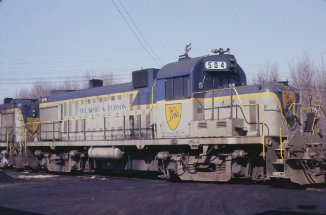 D&H 504 In Lightning Stripe at Mechanicville in March, 1977. Kevin Endriss photo