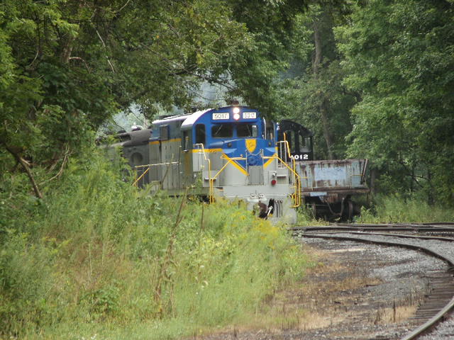 D&H 5017 D&H 5017 under power circa 2015 pulling a “Thomas the Tank Engine” kid’s fan train out of Arkville on the Delaware & Ulster running to Halcottsville/Roxbury. Bill Yanson photo