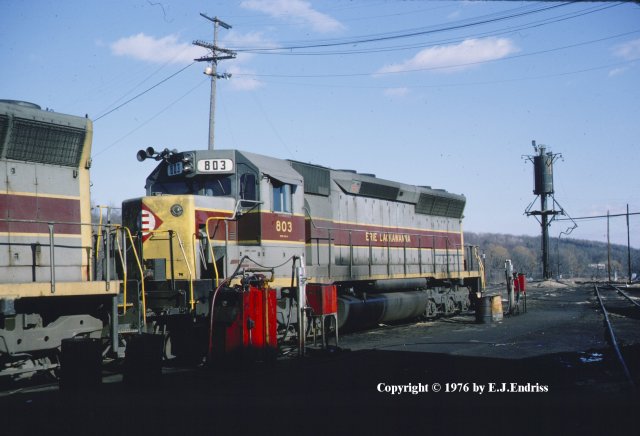 D&H 803 In Erie Lackawanna livery. Circa 1976. Kevin Endriss photo