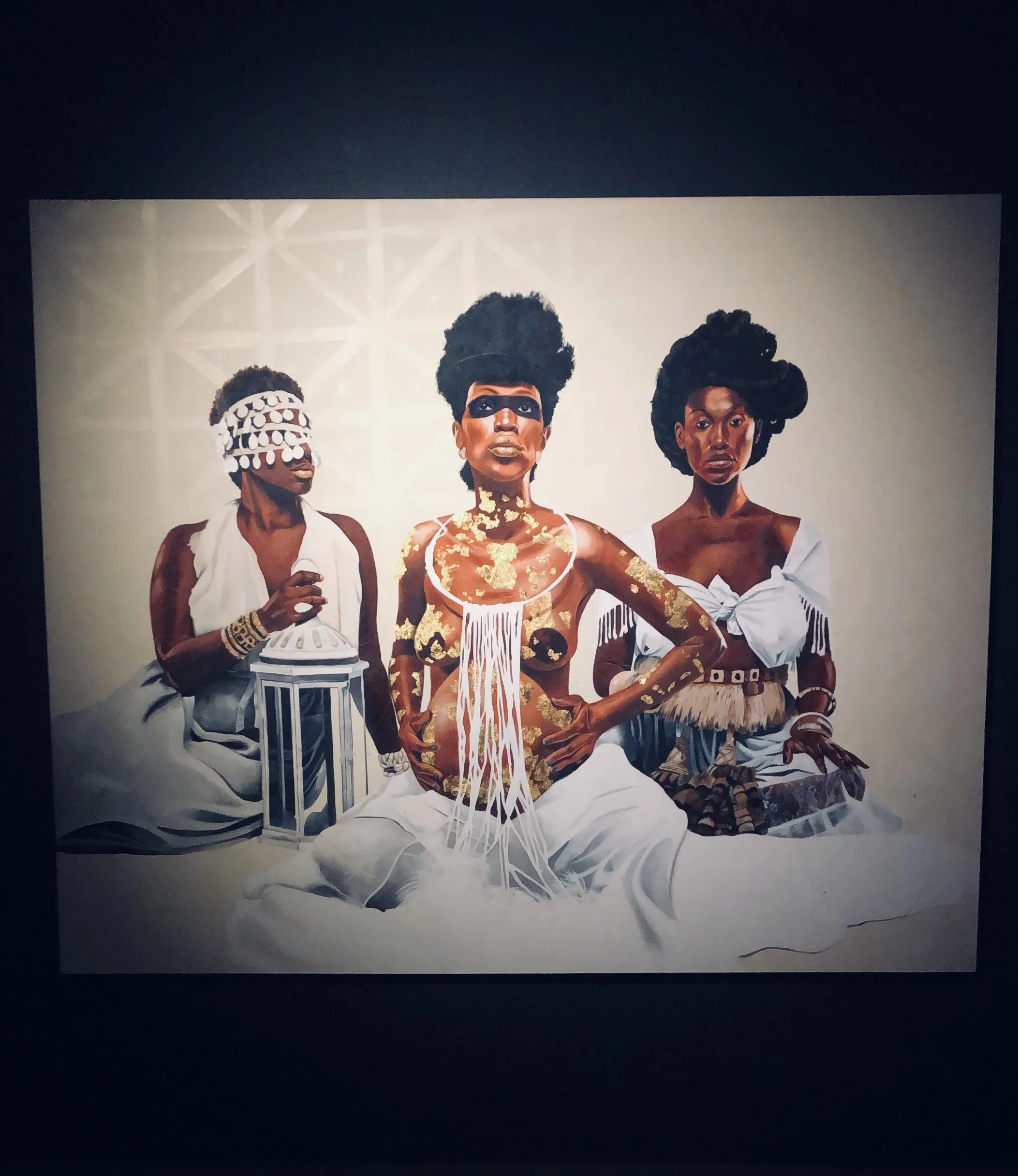 God, 78x96 acrylic and gold leaf on canvas Dr Fahamu Pecou, Emory University, Atlanta GA 2019