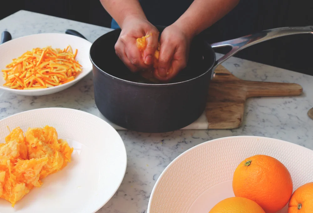 Bernadine making Wedgwood Earl Grey marmalade.