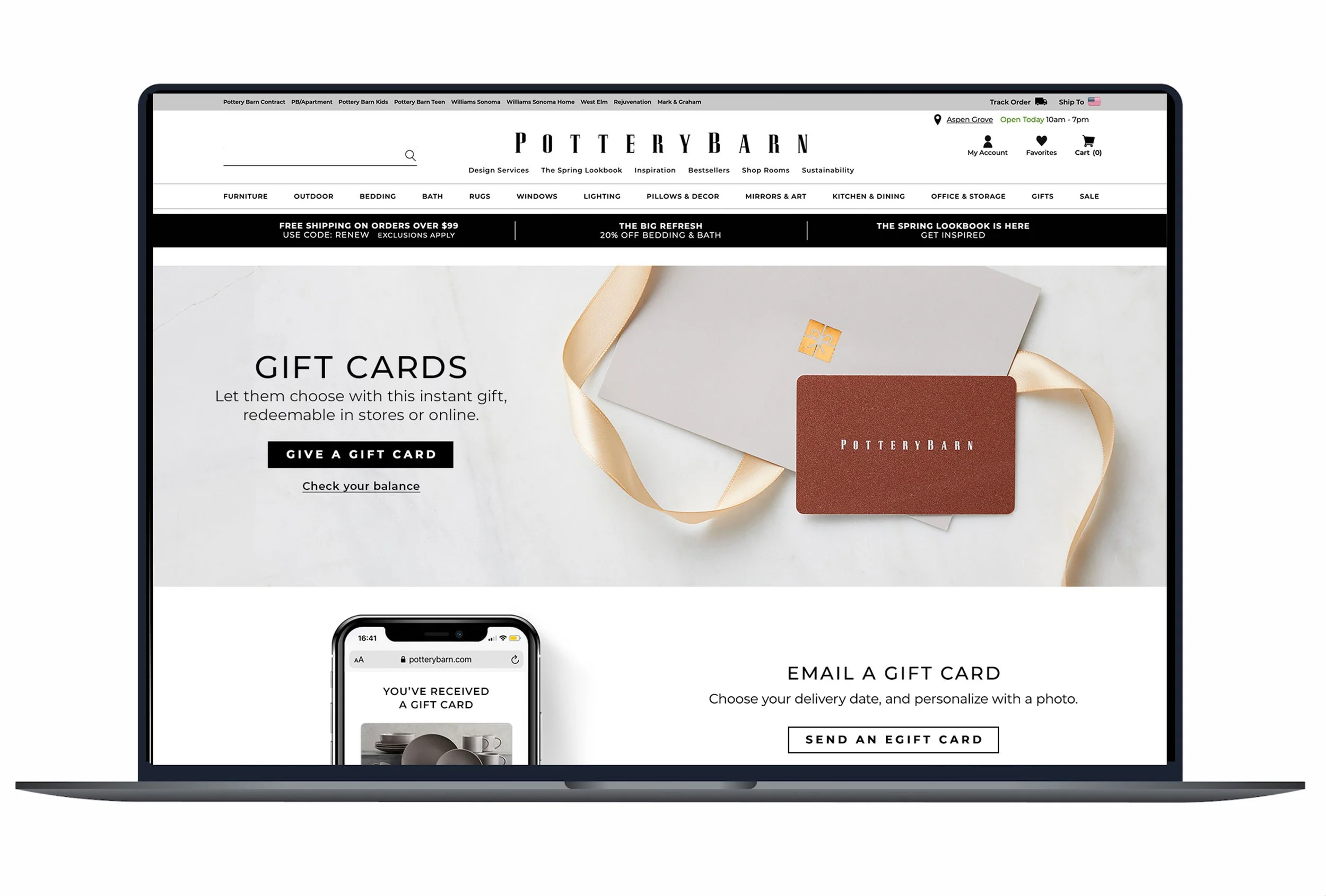 Site: Gift Card Landing Page