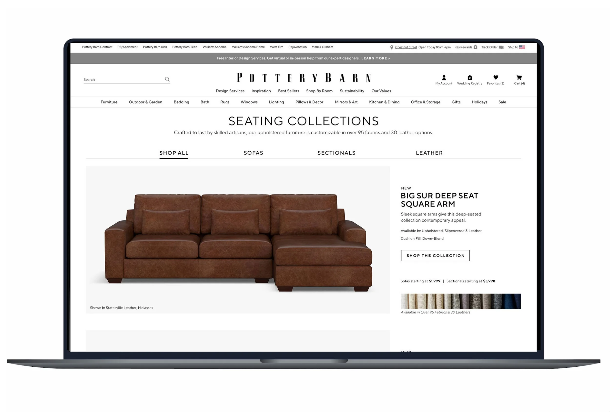 Site Landing Page: Seating Collections