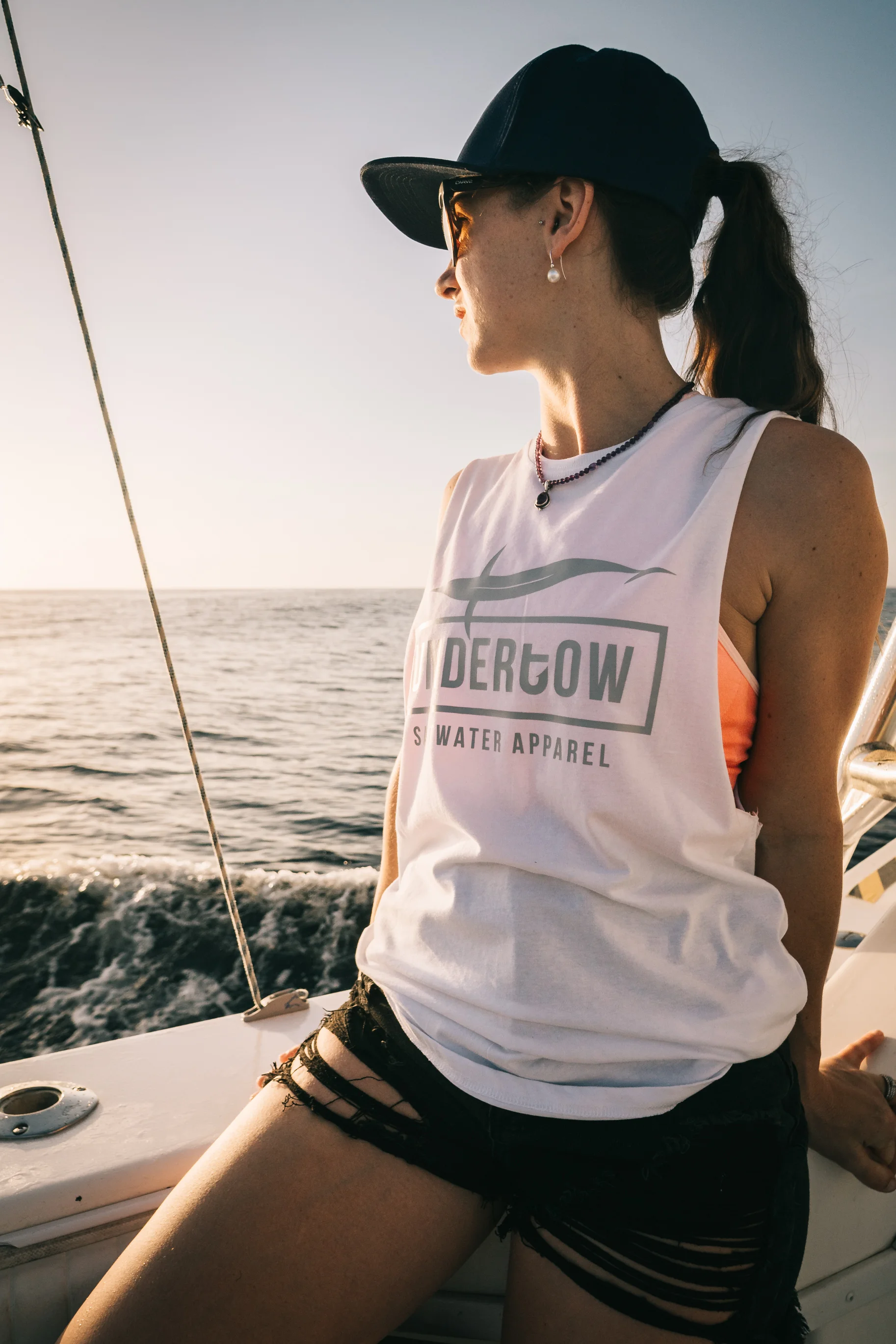 Ladies white ‘ BARNARD ’ cotton singlet