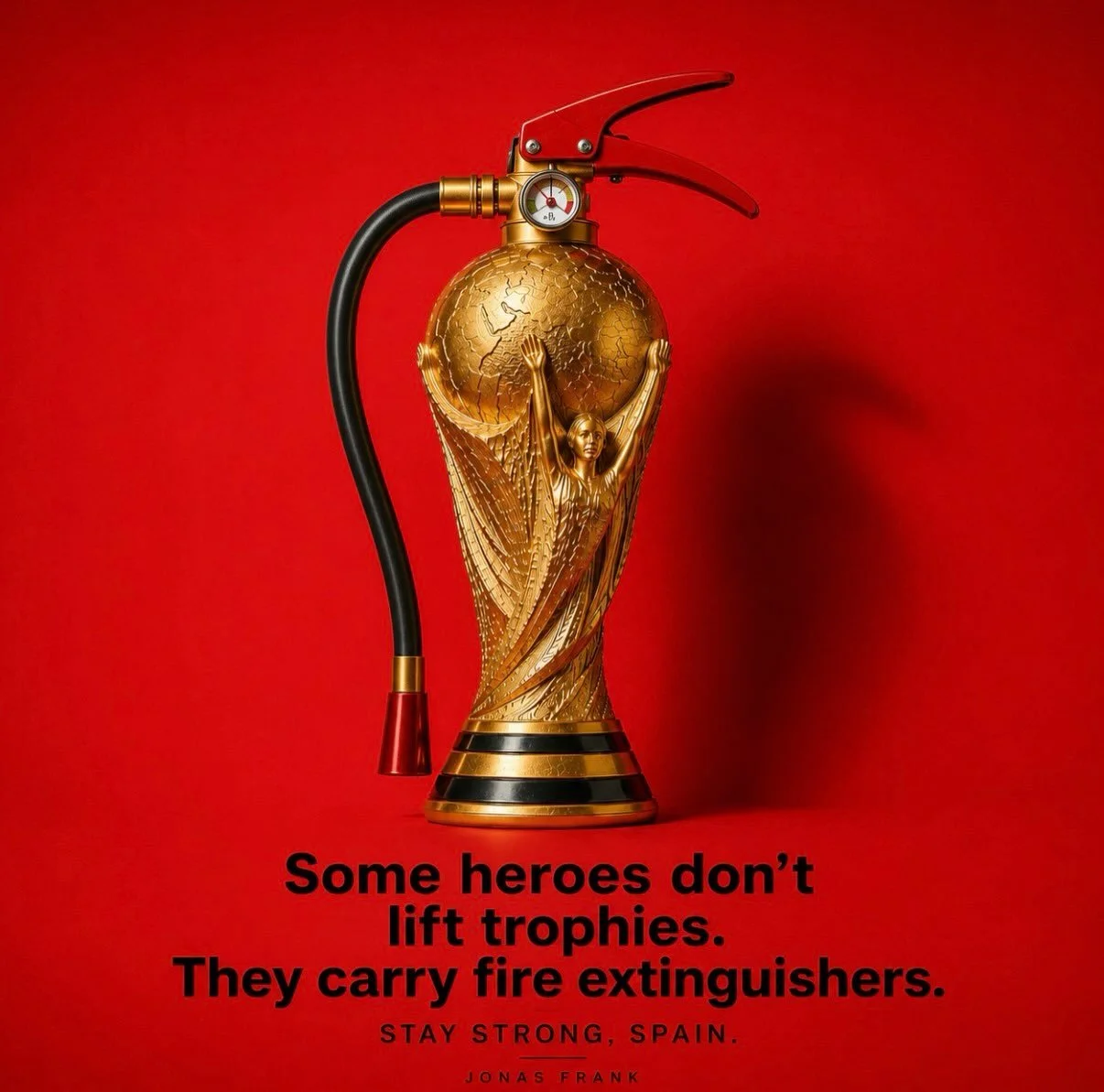 Spain has just become world champions.

But right now, there are other heroes who deserve the world&rsquo;s applause. 

This image is a tribute to the firefighters and volunteers risking their lives to protect people, homes and nature.

Stay strong, 