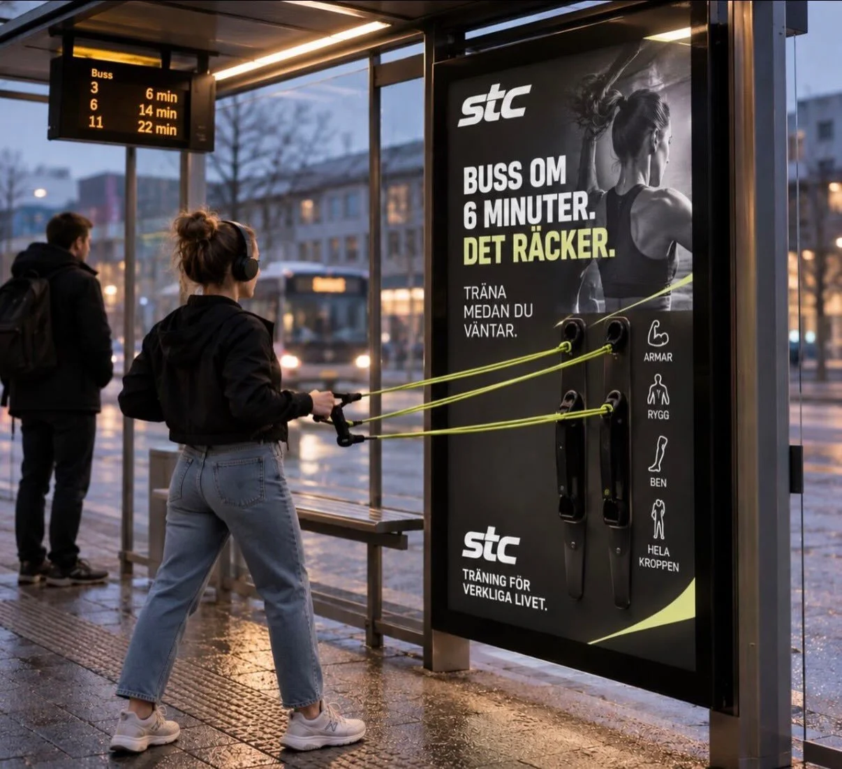 Jag har en bussh&aring;llplats precis utanf&ouml;r mitt kontor och ser den varje dag.
Och ibland ser jag m&auml;nniskor som st&aring;r d&auml;r och v&auml;ntar p&aring; bussen och b&ouml;rjar r&ouml;ra p&aring; sig lite. N&aring;gon g&ouml;r t&aring;