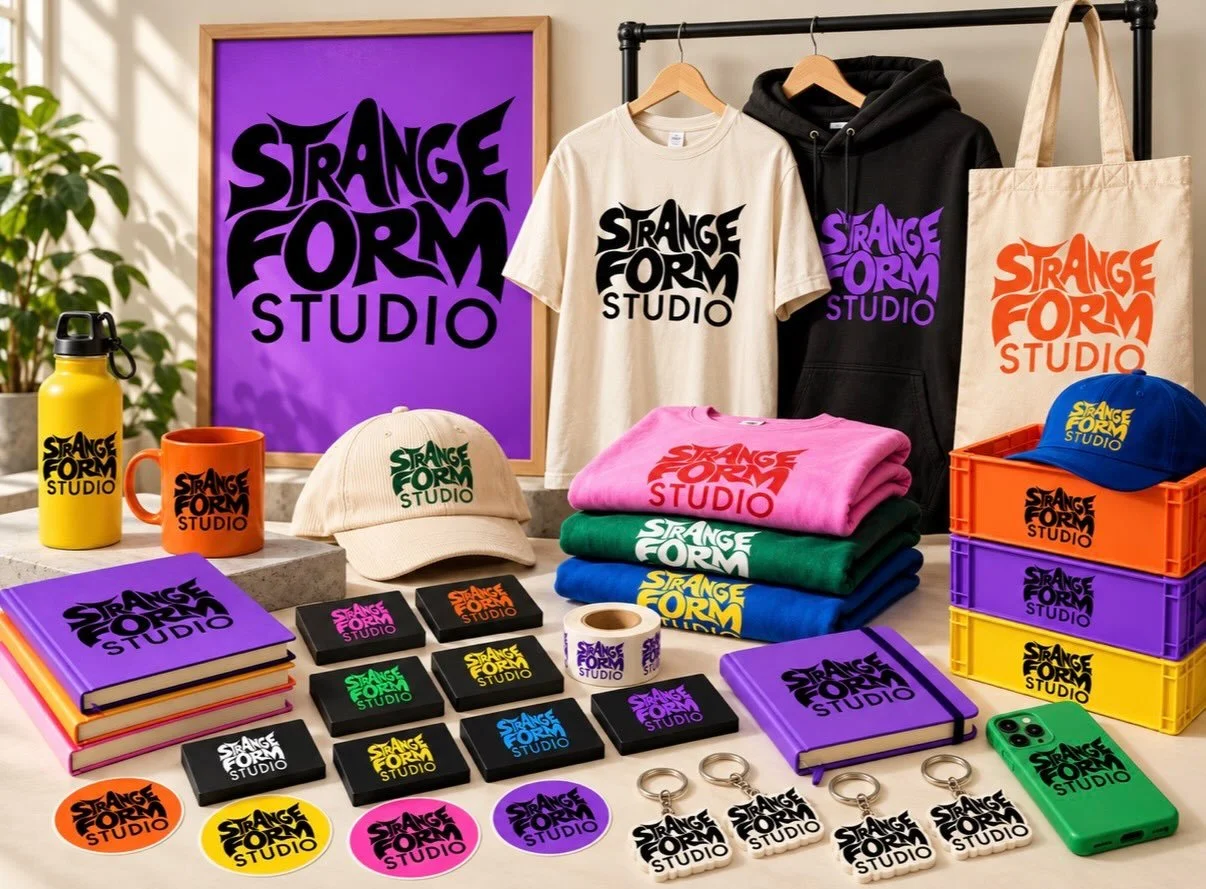 Ibland f&aring;r man uppdrag som &auml;r lite extra roliga.

Jag har f&aring;tt hj&auml;lpa Linda B&auml;ckstr&ouml;m, en av Sveriges mest sp&auml;nnande konstn&auml;rer, att ta fram en visuell identitet f&ouml;r hennes nya bolag, STRANGE FORM STUDIO