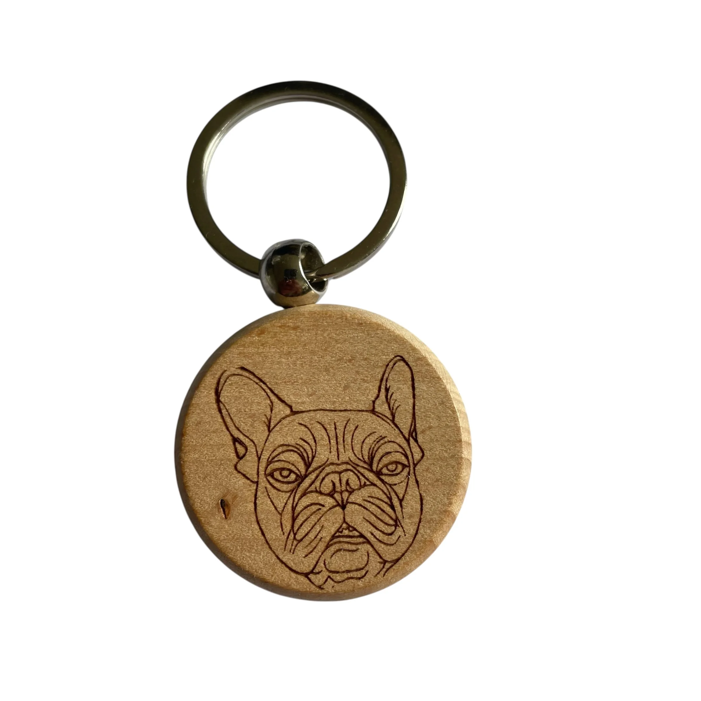 Porte clés rond en bois