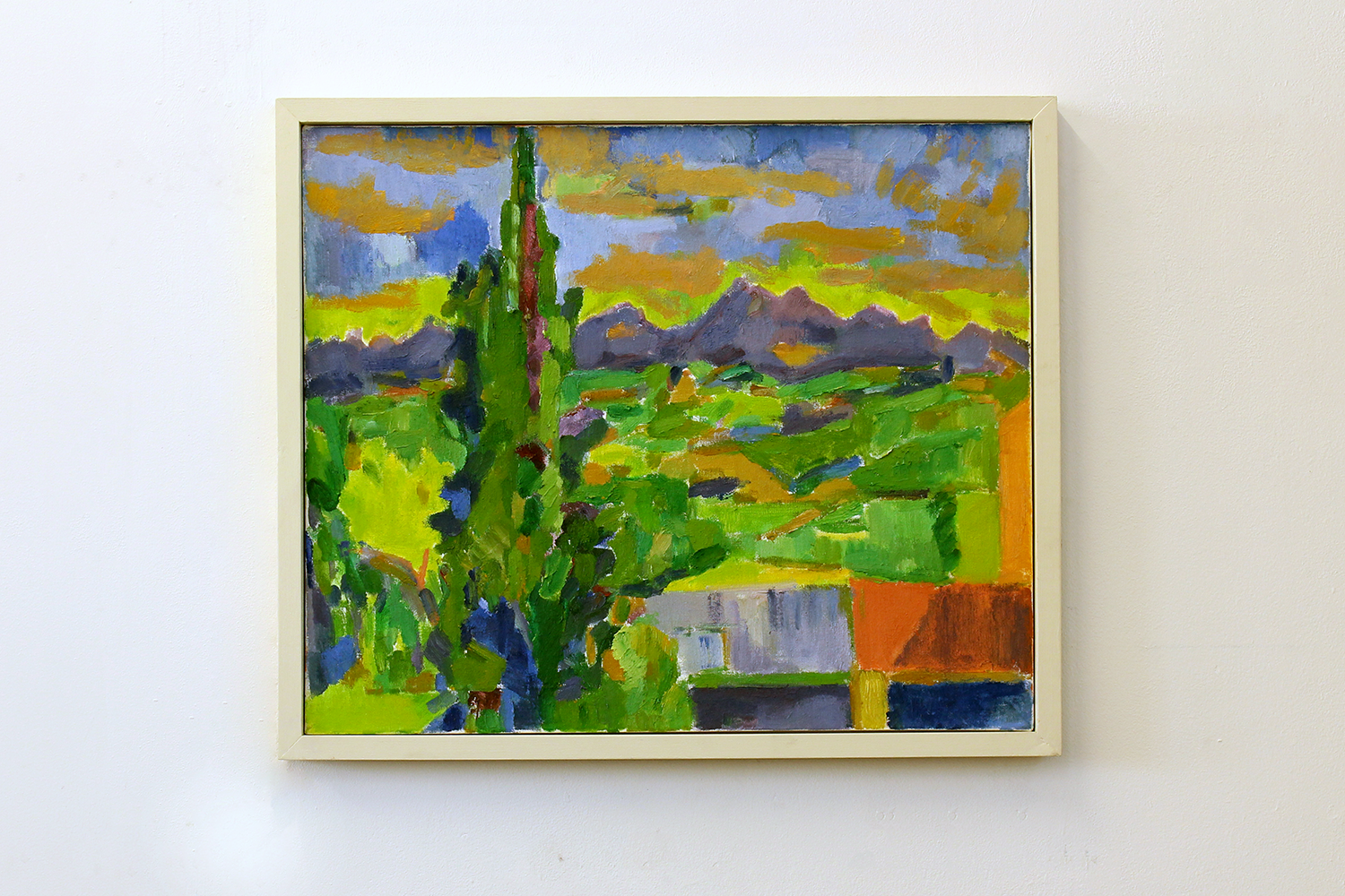Barns and Cypress Tree