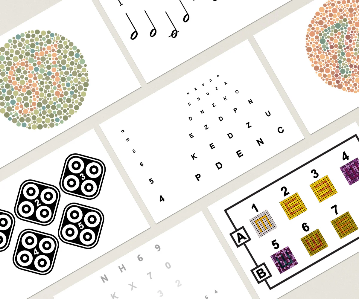 Optical tests made for Essilor, french international ophthalmic optics company