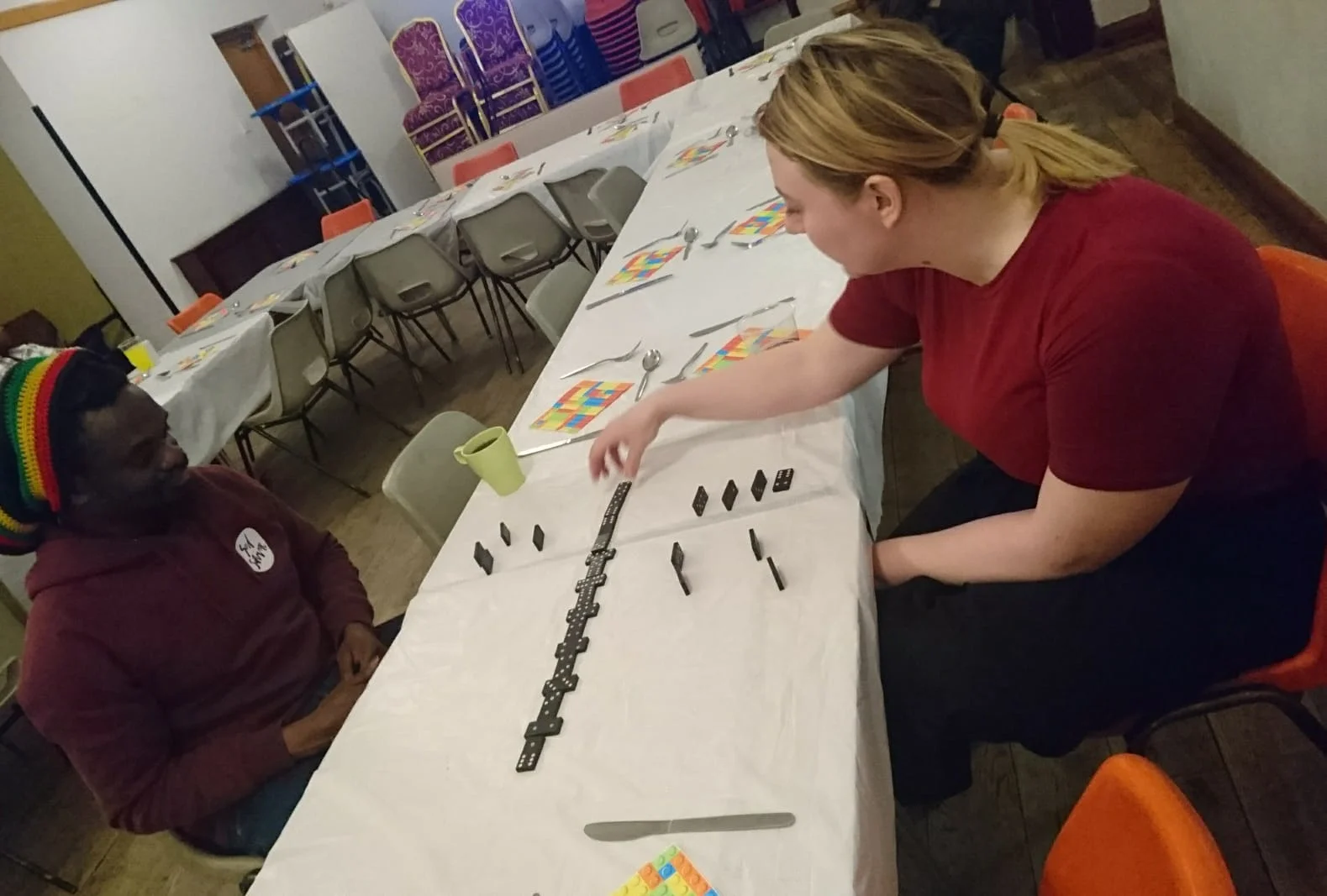 Volunteer and guest socialising