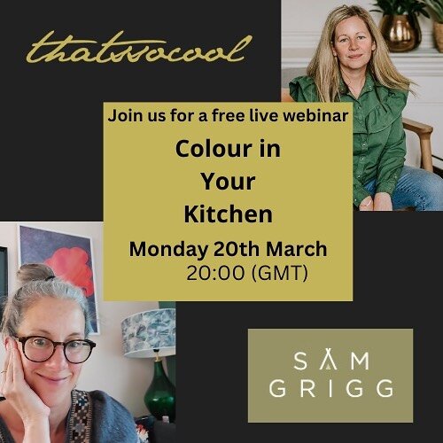 Looking for some help injecting a bit of colour into your kitchen??

Then join me and the hugely talented interior stylist, Sam Grigg (@sam.grigginteriors), talking all things colour and kitchens on Monday 20th March at 8pm (UK)

Join our free webina