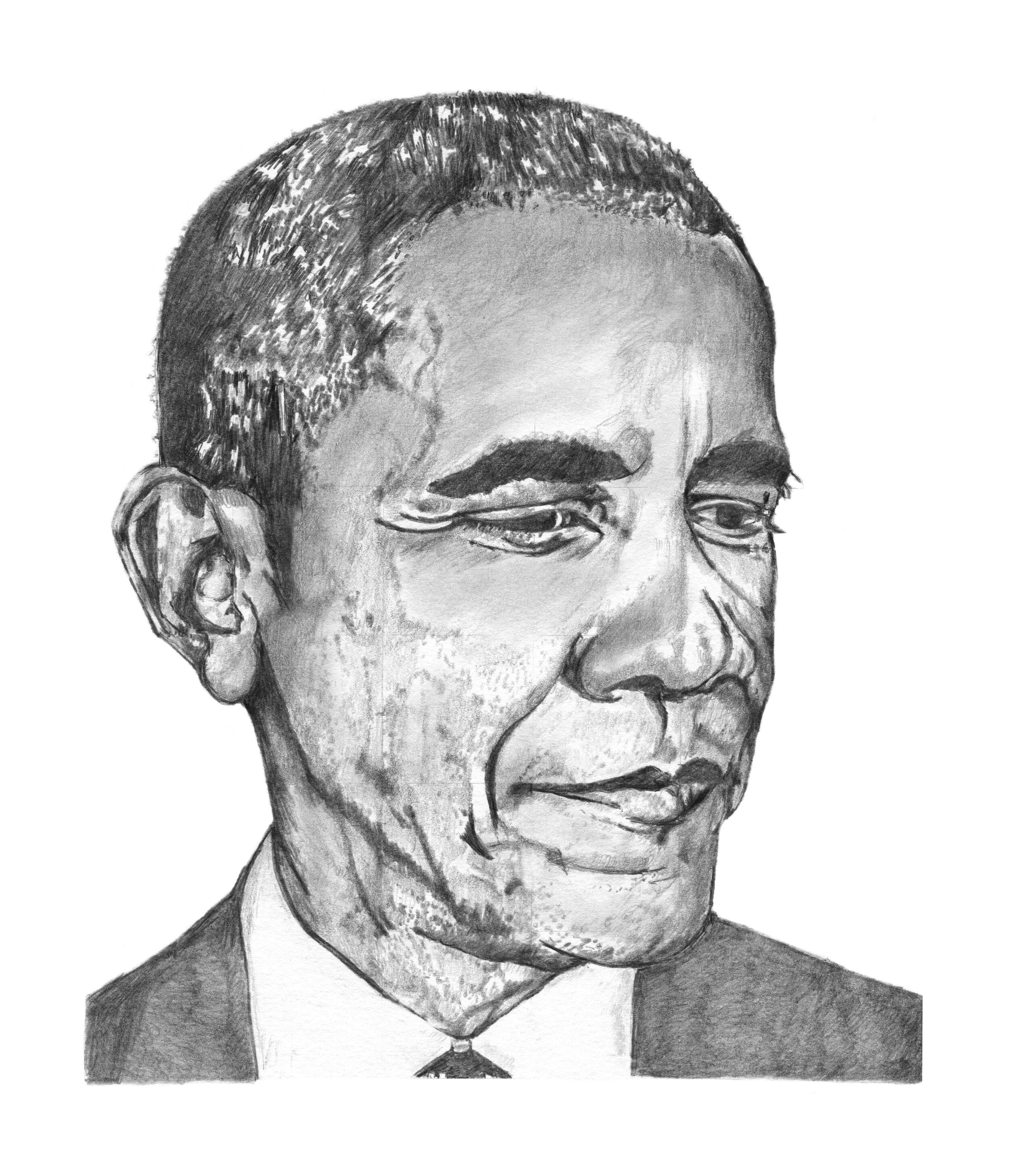 Obama II Pencil drawing by Paul Stowe  Artfinder