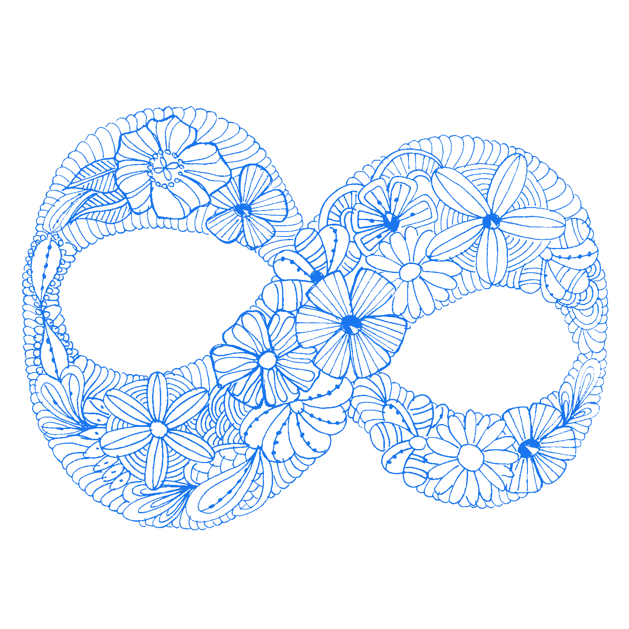 Illustrated Lion's Gate 8•8•8 manifestation card featuring a floral infinity symbol by Irish artist Audrey Cantillon.