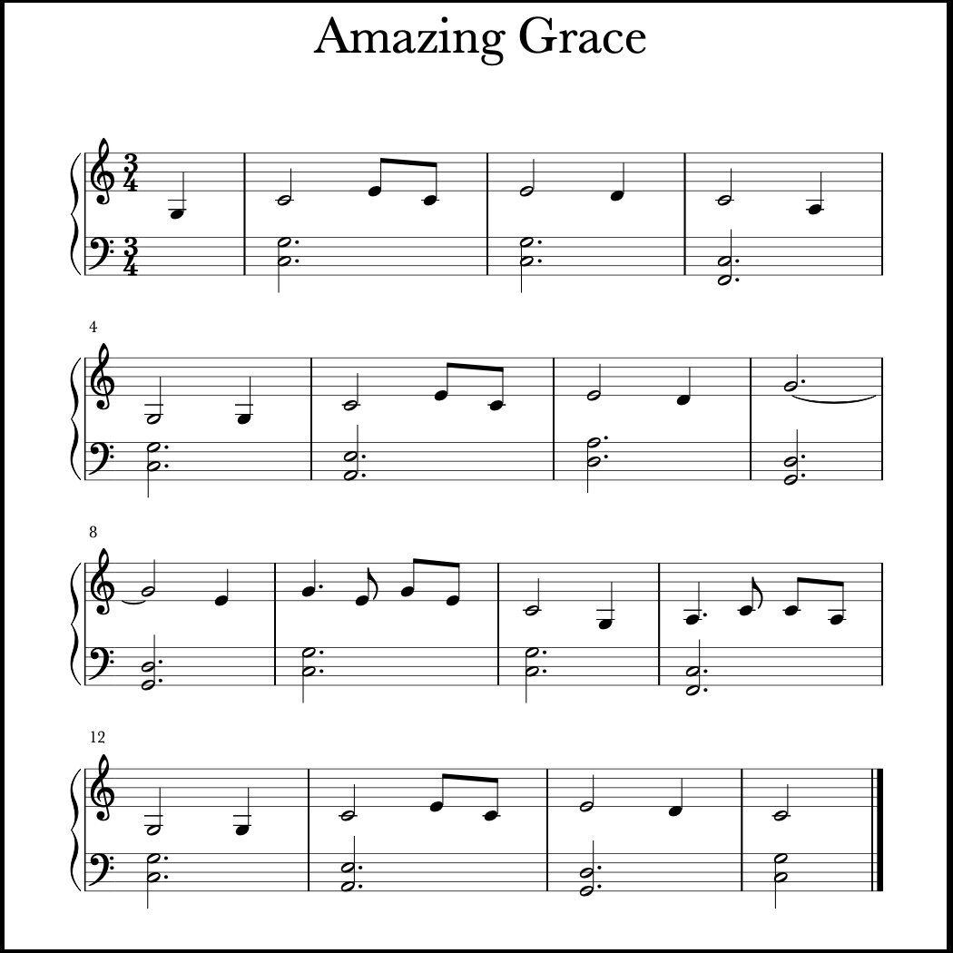 Amazing Grace - C major simple arrangment