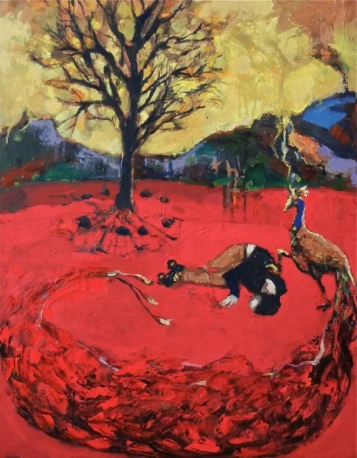 Magic Bully Peacock, oil on canvas, 28"x 24", 2011  