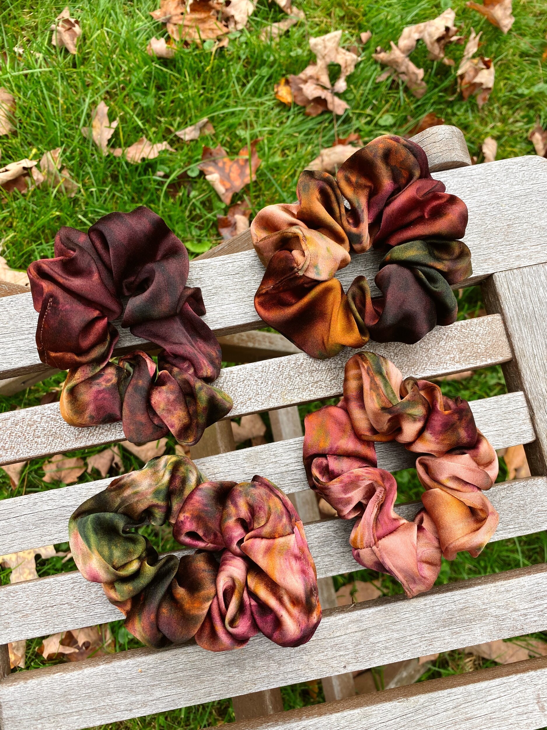 Foliage Silk Scrunchies - Explore Designs