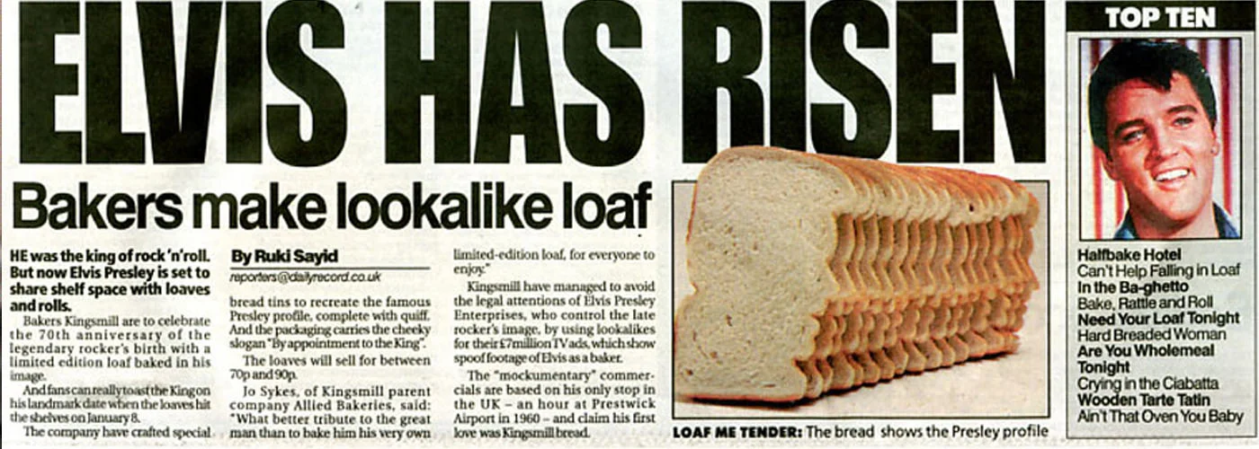 KINGSMILL / The world’s first ever ‘Elvis’ shaped loaf.