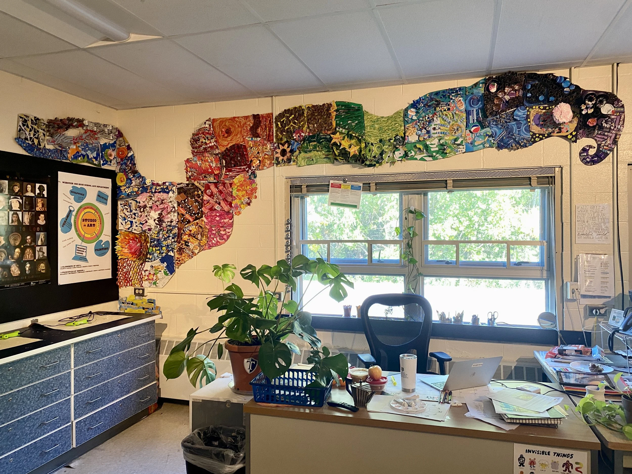 Webster Thomas Students Repurpose Cardboard into Art