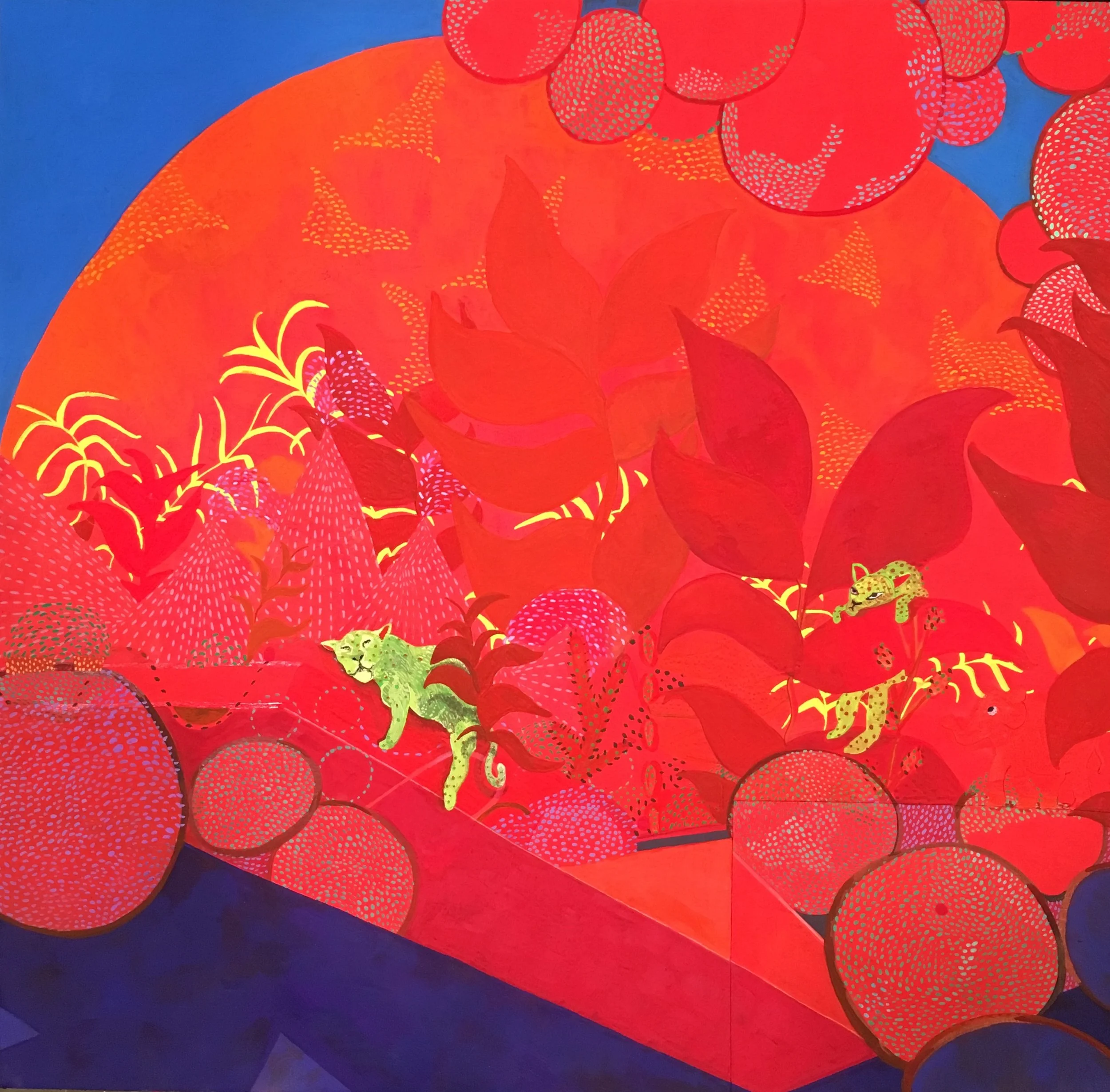 Day Dreamers I acryla gouache on paper I 20" x 20"