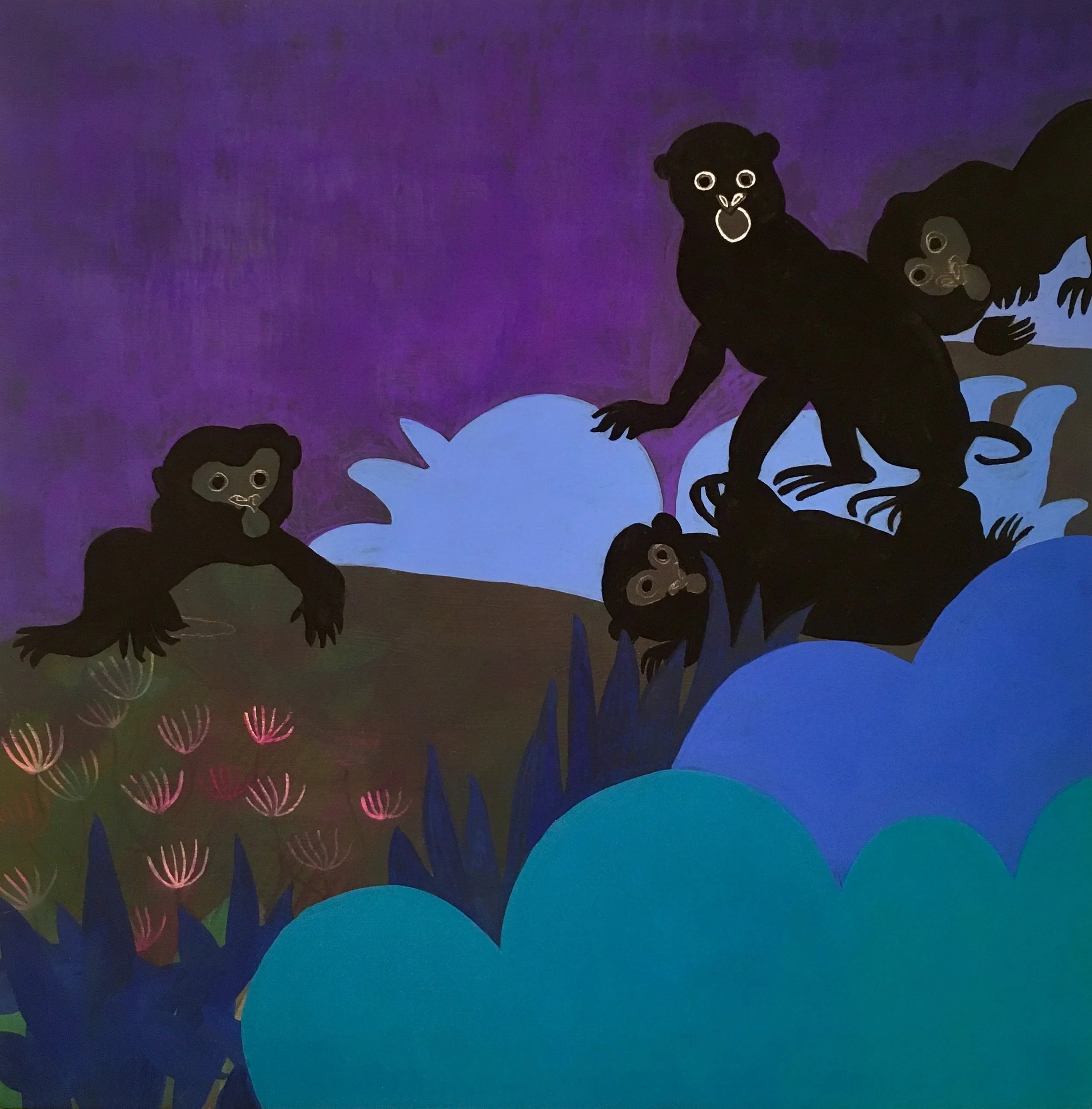 Caught In The Act I acryla gouache on panel I 12" x 12"