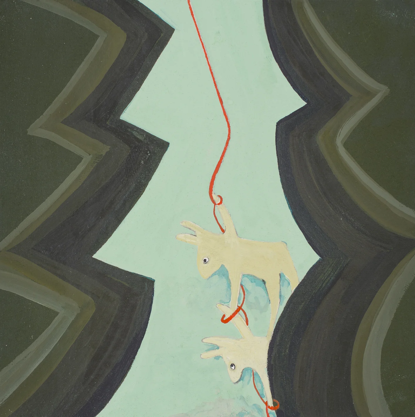 Spelunking I acryla gouache on panel I 10" x 10"