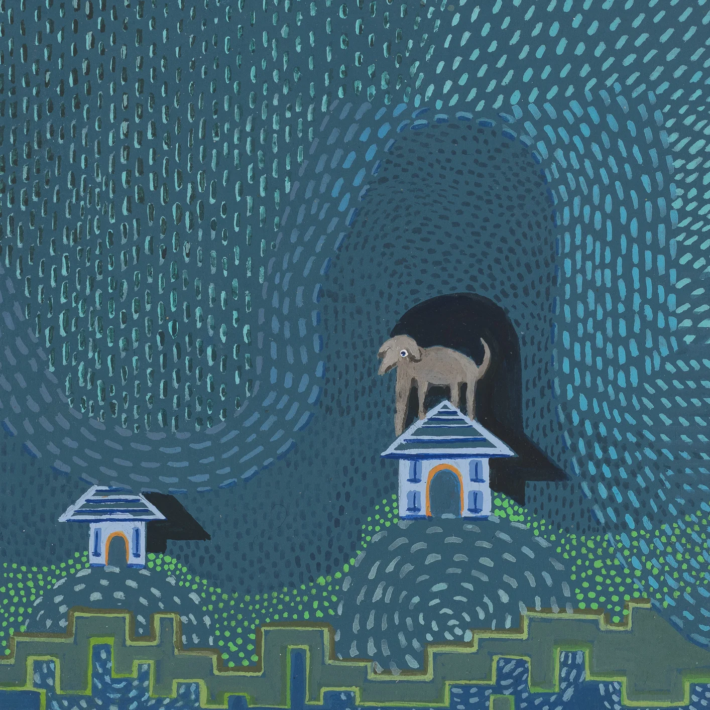Homeward Bound I acryla gouache on panel I 4" x 4"