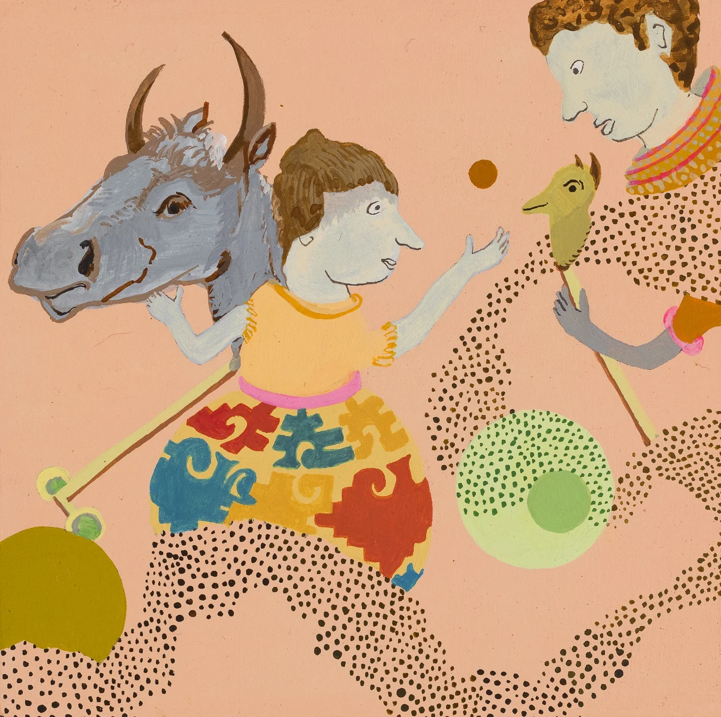 Amor Eterno I acryla gouache on panel I 4" x 4"