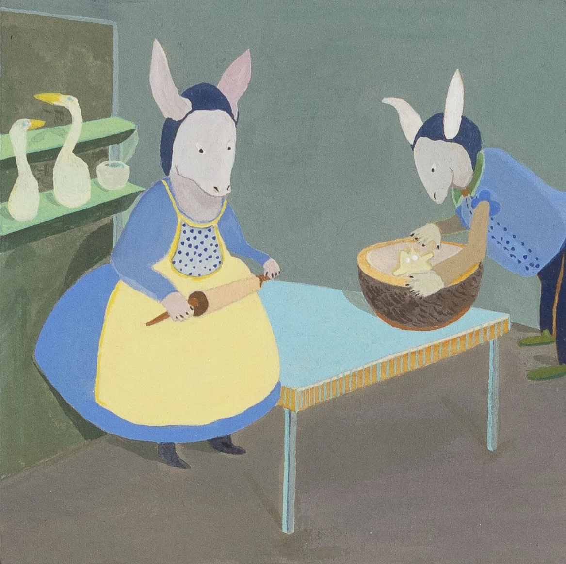 Farm To Table I acryla gouache on panel I 4" x 4"