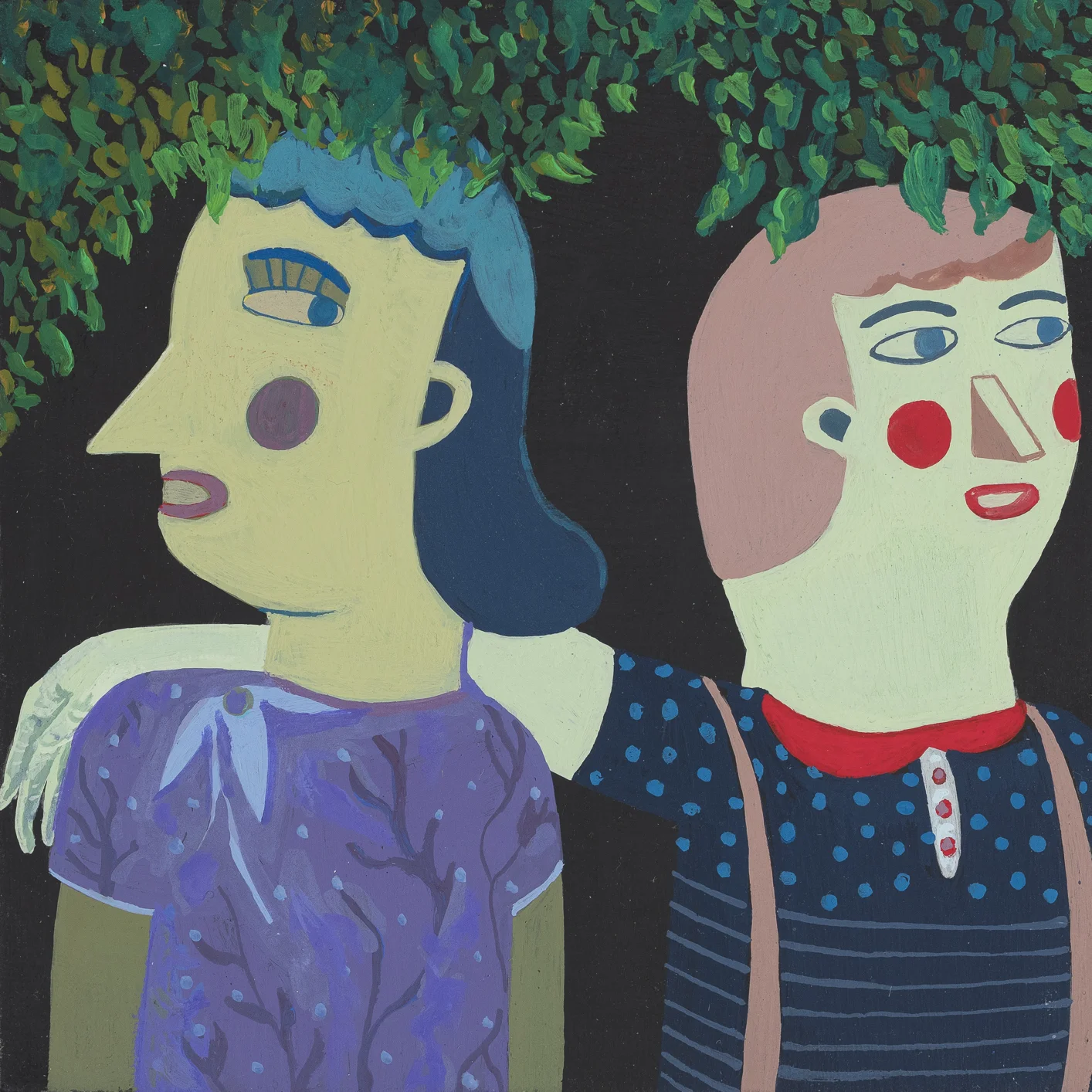 Quiero Robarte Un Beso I acryla gouache on panel I 4" x 4"