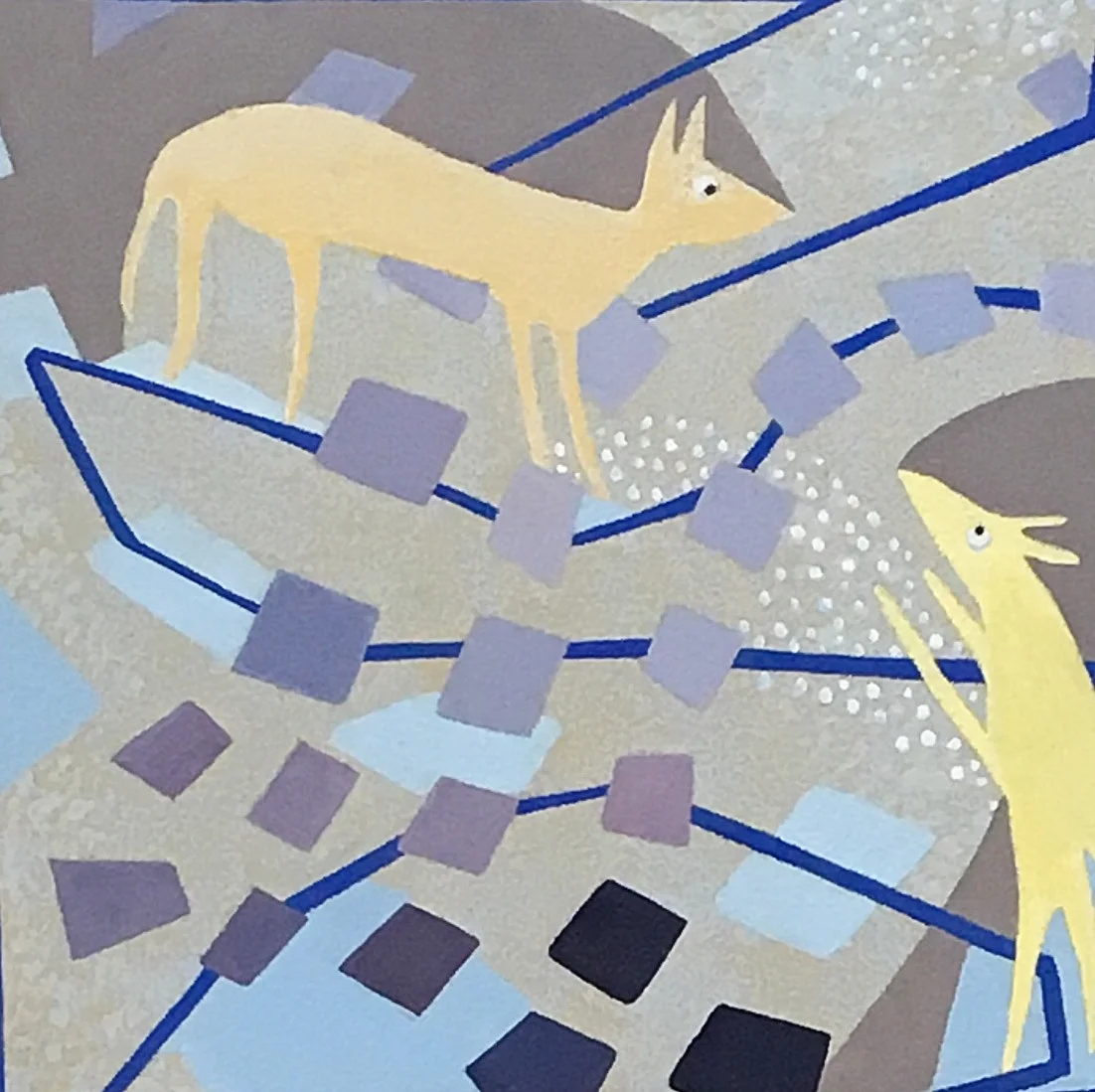 Follow The Leader I acryla gouache on panel I 4" x 4"