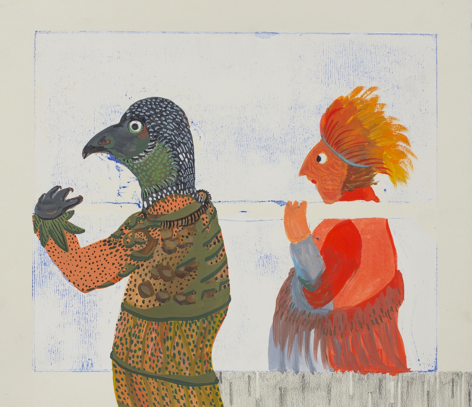 Chicken Coop I acryla gouache on paper I 8" x 10"