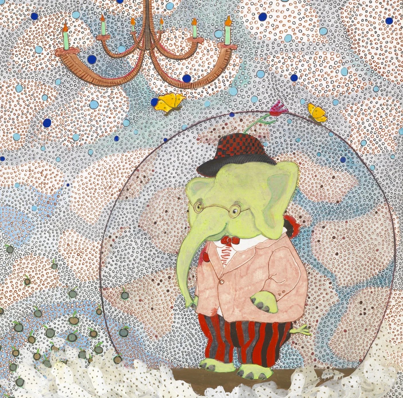 un elefante I gouache &amp; ink on paper I 10" x 10"