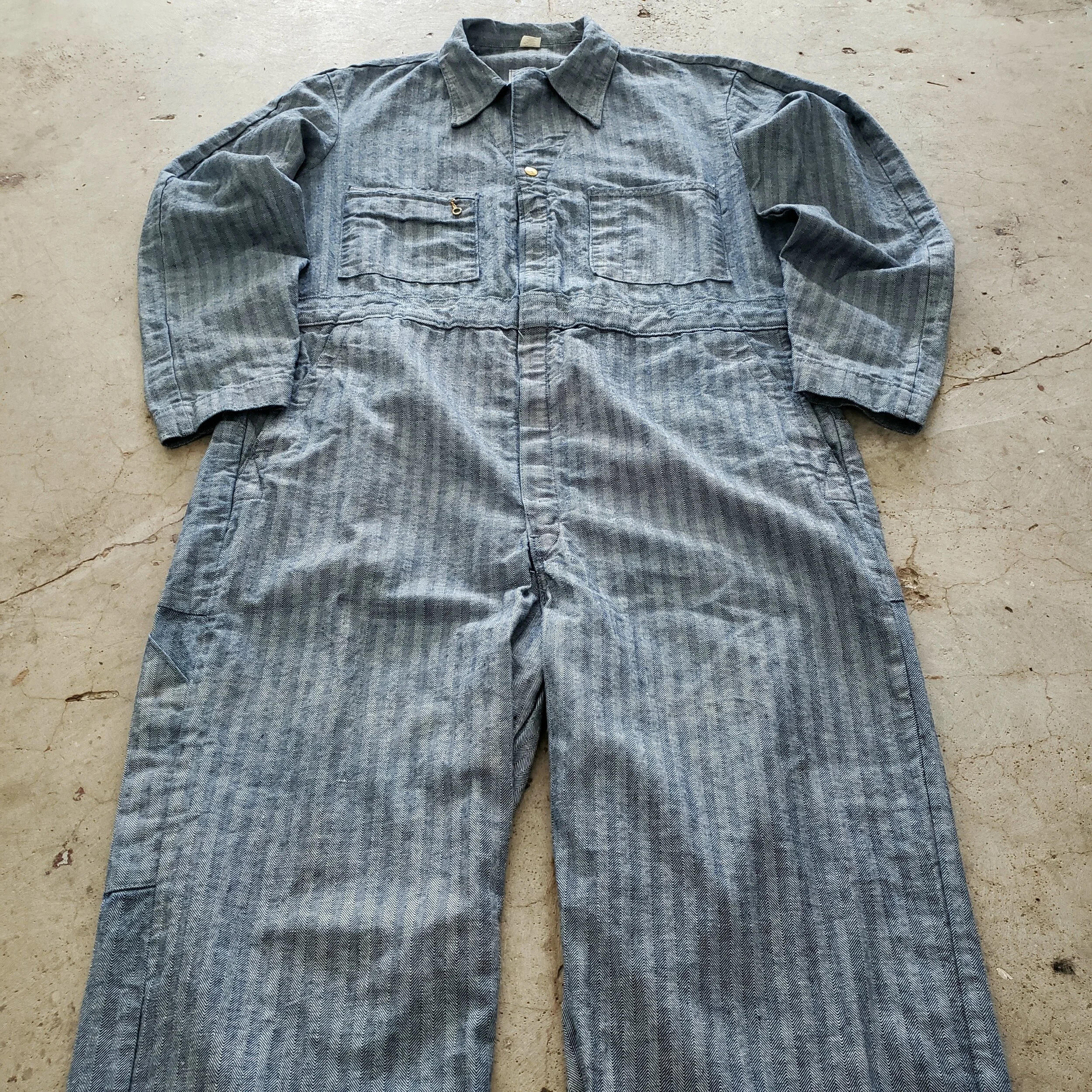 Salopette Combinée Vintage LEE Union-Alls – Années 50, Chevrons, Taille 42 (USA)