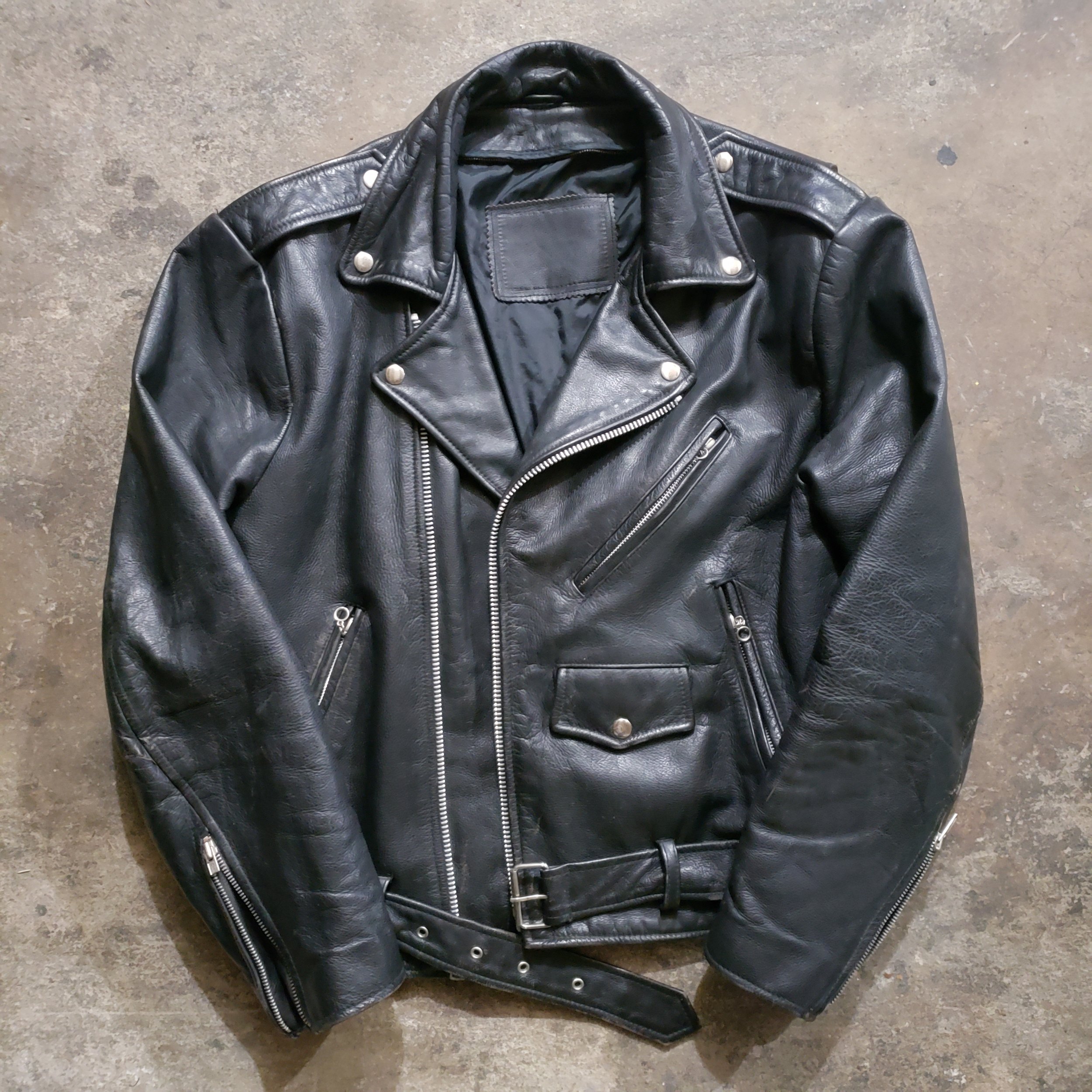 Vintage Black Leather Motorcycle Jacket — Poet Motors