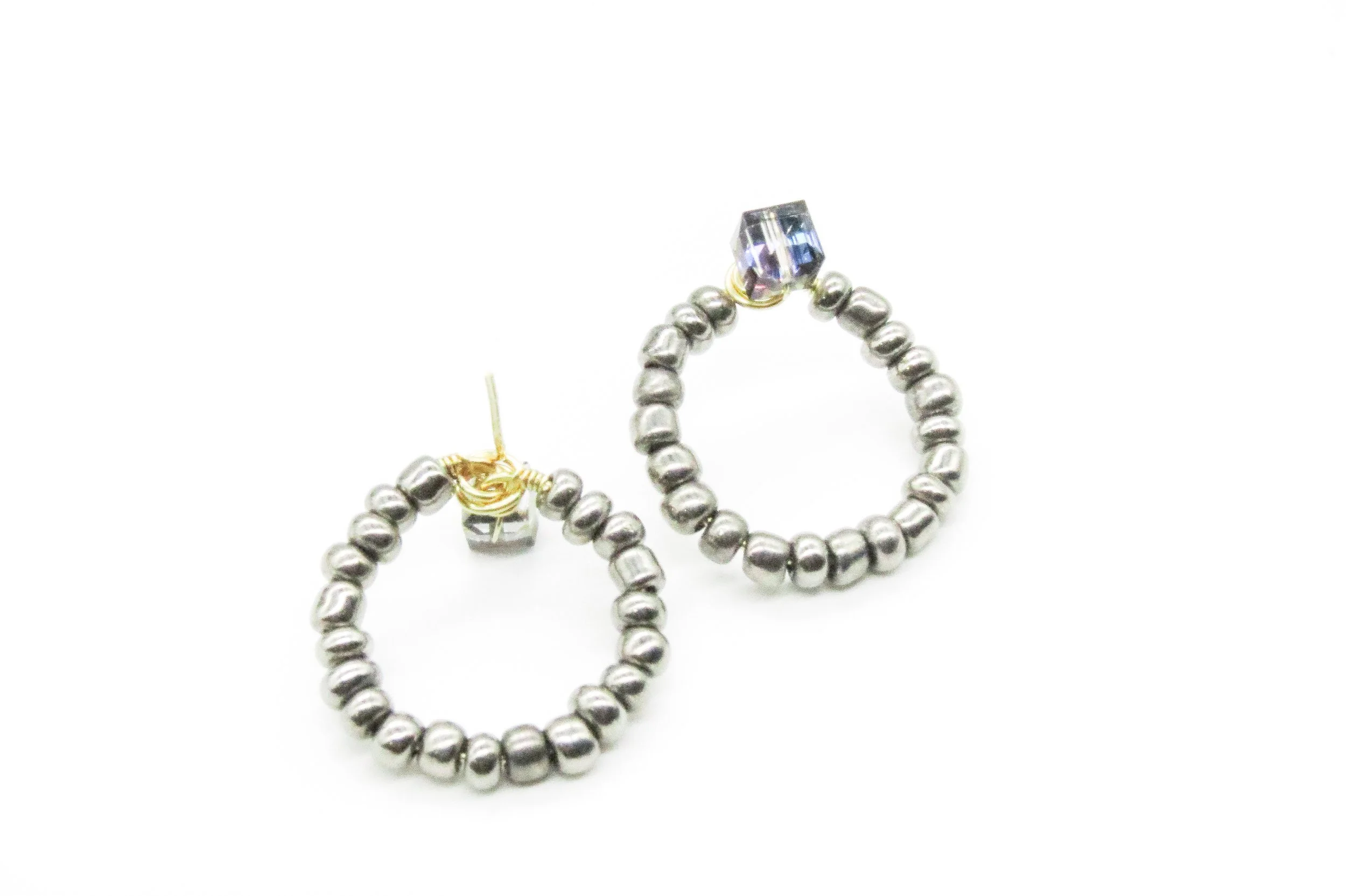 Mini Beaded Hoops Handmade Art Jewelry Dierra Jones Studio — Dierra