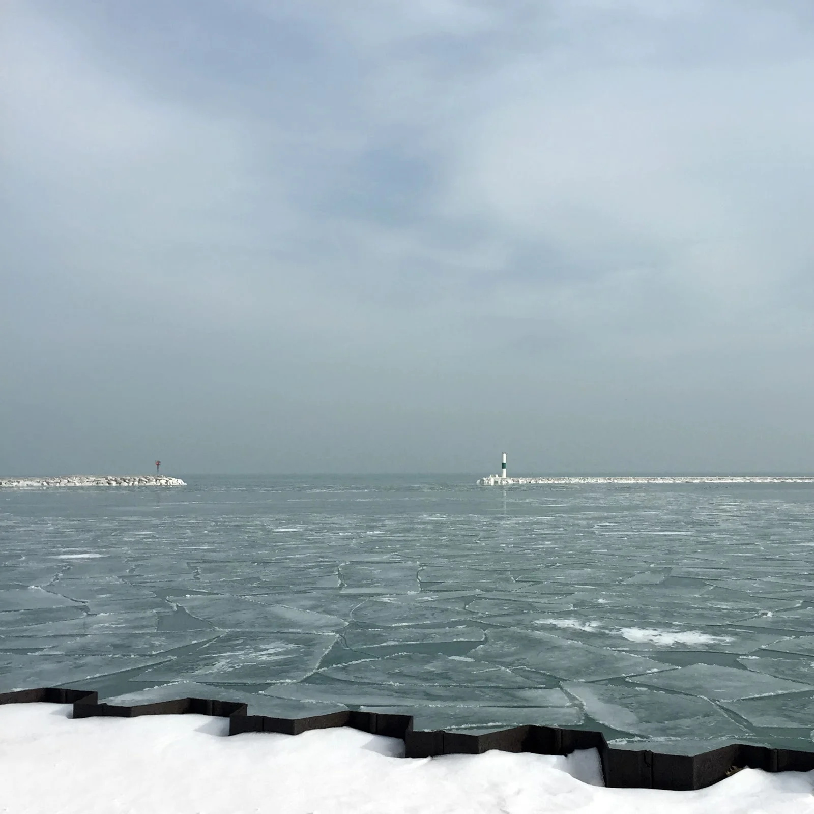 Frozen Milwaukee Harbor 2015 (the year Lake Michigan froze over)