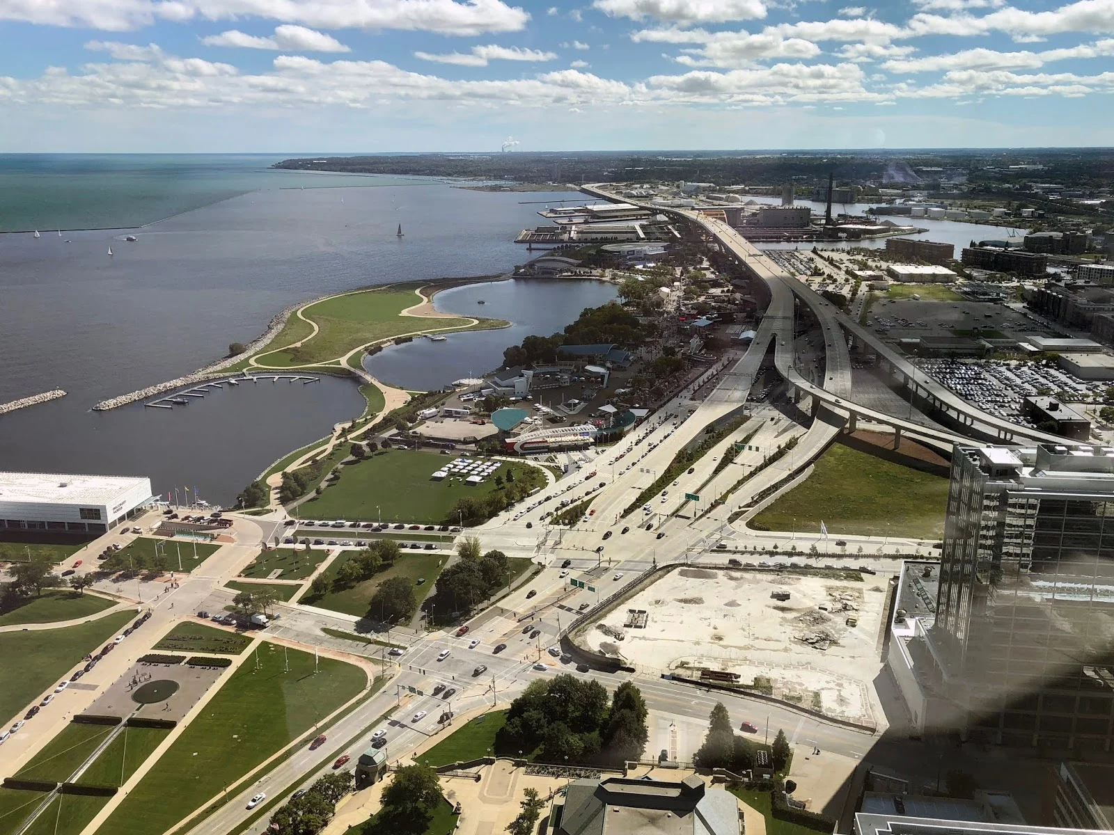 Above Milwaukee: The Hoan Bridge and the South Shore (taken from NML Tower)