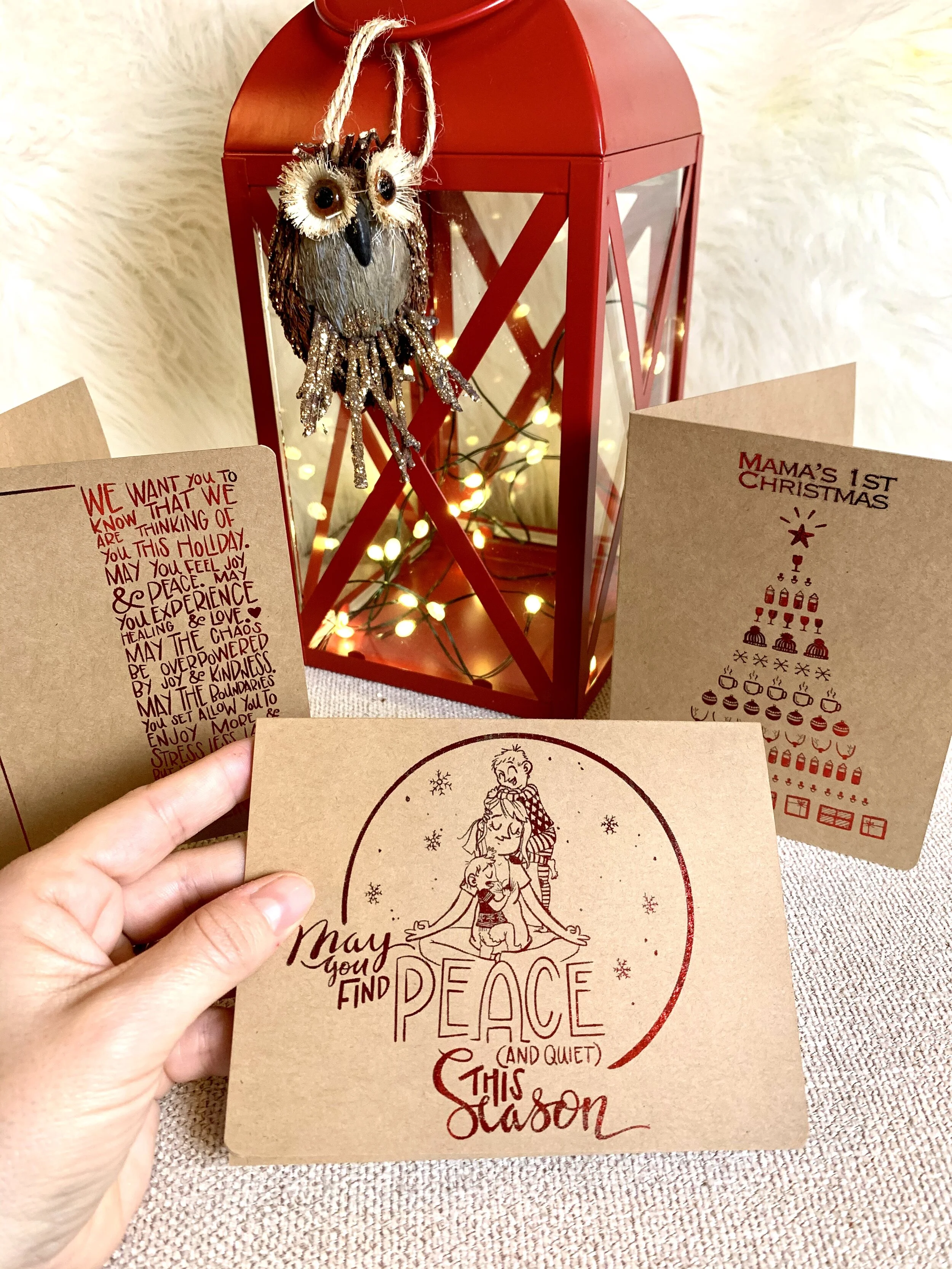 Set of 3 Handmade Holiday Cards