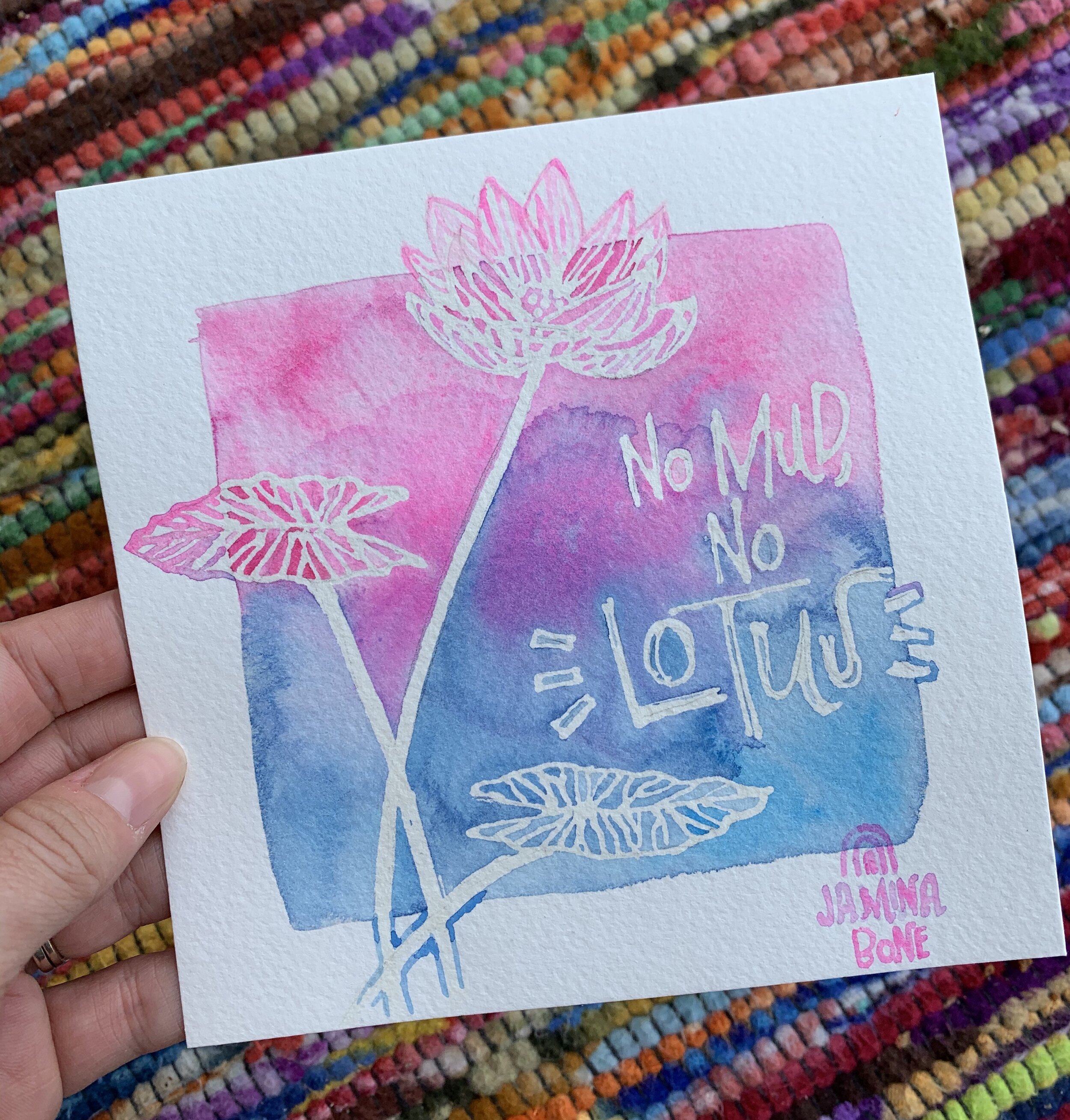 No Mud, No Lotus Original Gouache