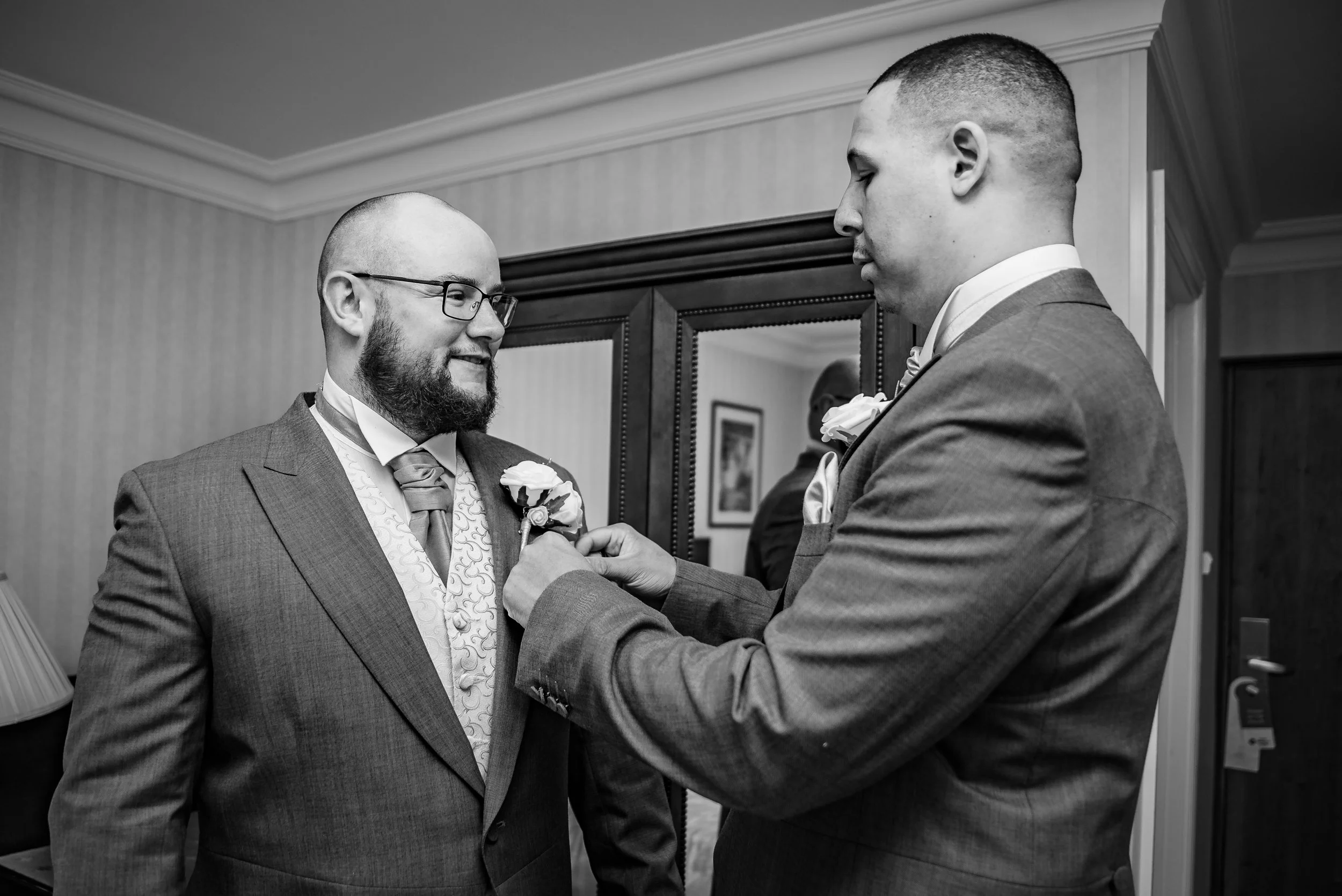 Groom preparations on his wedding day