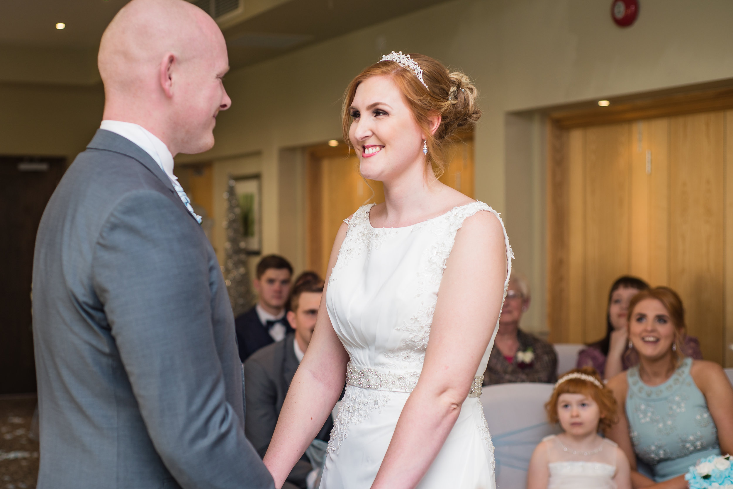 wedding photography and wedding videography, brides turn to take her vows