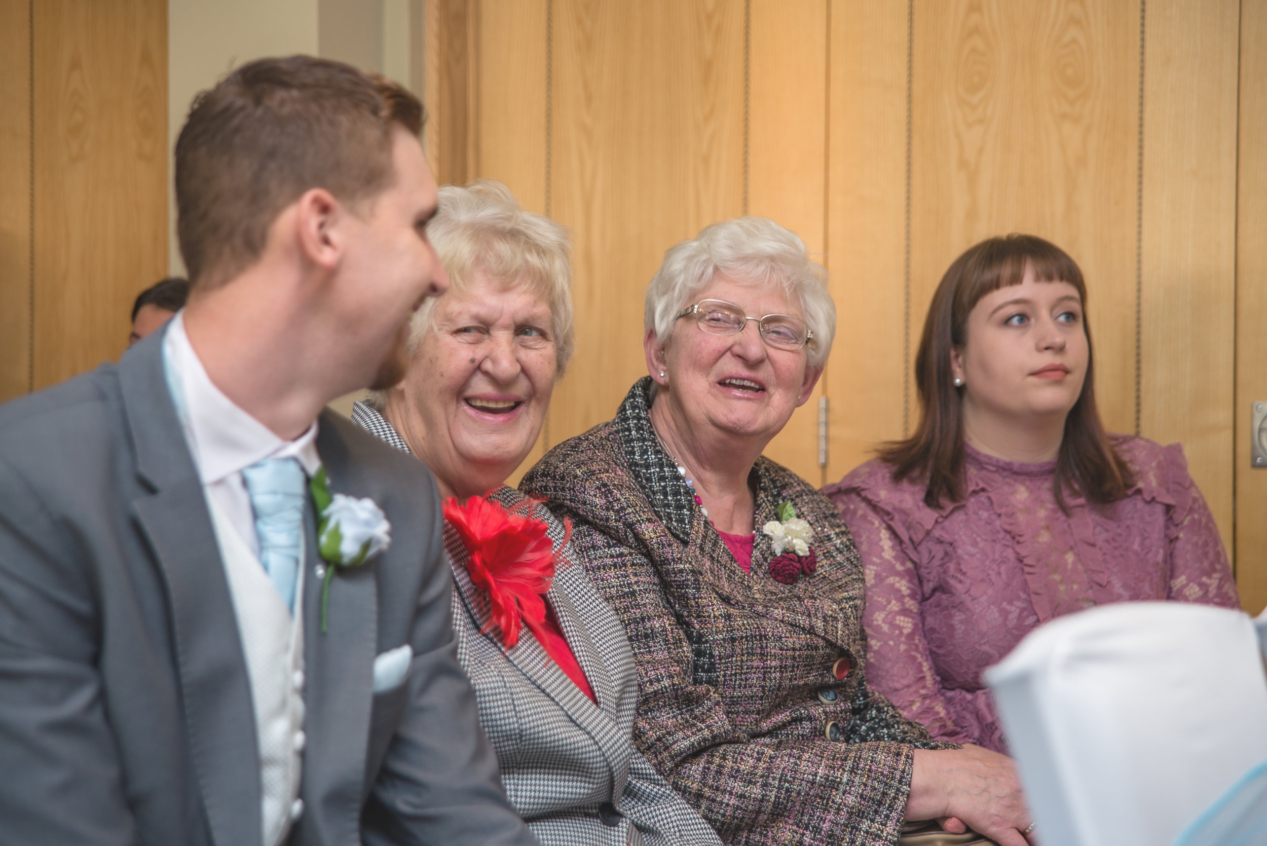 wedding photography, family grandmothers laughing