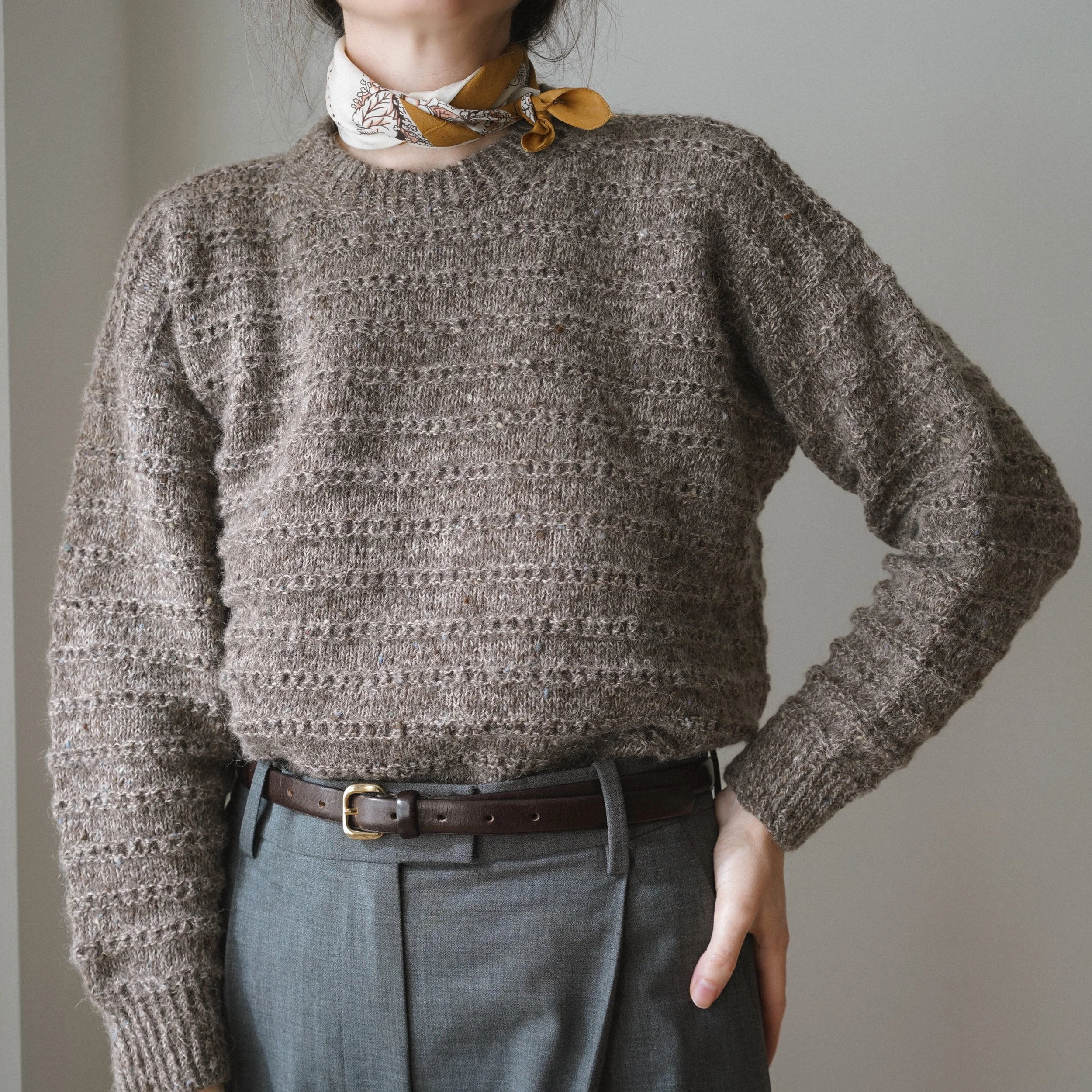 Ingrid winter Sweater! It&rsquo;s easy to knit and goes with everything, but the fun texture gives it that extra-special touch.

Pattern at gregoriafibers.com and on Ravelry (link in bio).
#gregoriafibers #Knittingy #knittingpattern #ingridwinterswea