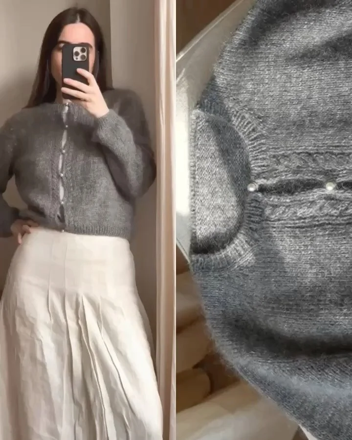 The Theresia Cardigan: simple, yet touched with just the right measure of romance.

Pattern at gregoriafibers.com and on Ravelry.
#gregoriafibers #theresiacardigan