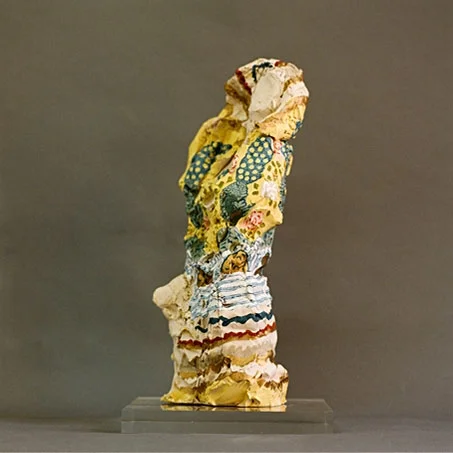 Leili with dog 2009 Clay, acryl painted 30cm