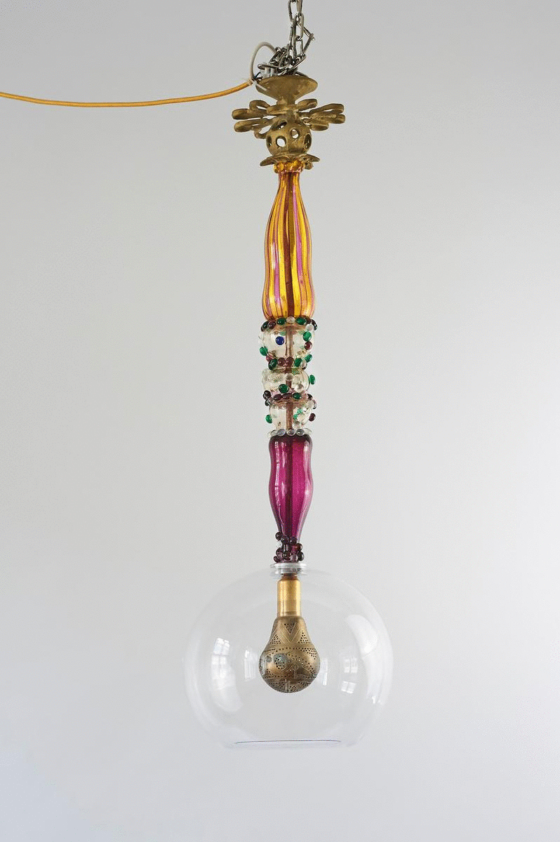   #27  2017 Glass, brass, bronze, light bulb, electrified 88 cm 