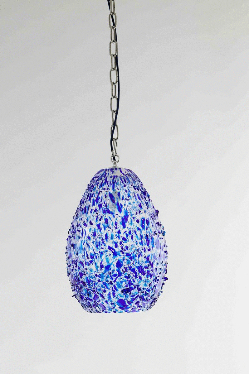   #118  2020 Murano glass 46 cm, ø 30 cm + iron chain 